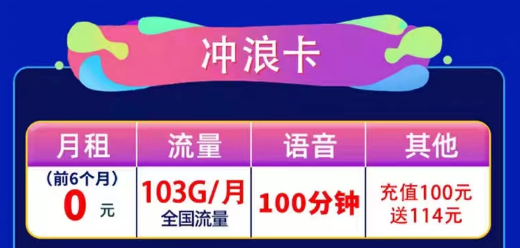 聯(lián)通通用流量卡|聯(lián)通0元沖浪卡、聯(lián)通風(fēng)漣卡|103G通用流量+100分鐘語(yǔ)音