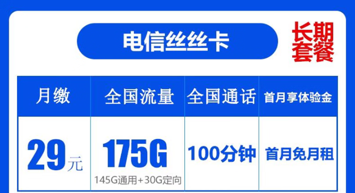 電信絲絲卡|長(zhǎng)期爆卡！超多流量、要實(shí)名、免費(fèi)領(lǐng)取正規(guī)官方套餐！