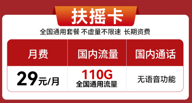 實惠好用的流量卡推薦！29元110G、29元100G通用流量卡！