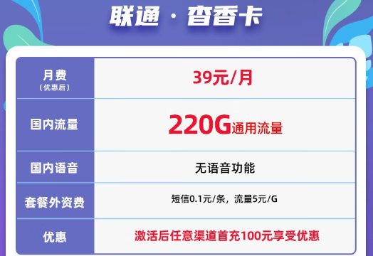 聯(lián)通杳香卡好用嗎？200G以上的大流量卡有推薦嗎？
